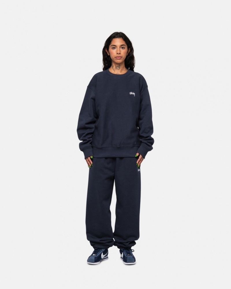 Stussy Stock Logo Sweatpant - Unisex Pants Azul Marinho | PTQCS89114