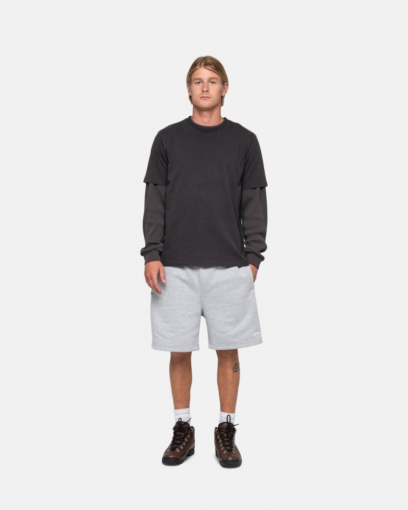 Stussy Stock Logo Sweatshort - Unisex Shorts Trunks Cinzentas | PTQCS27874