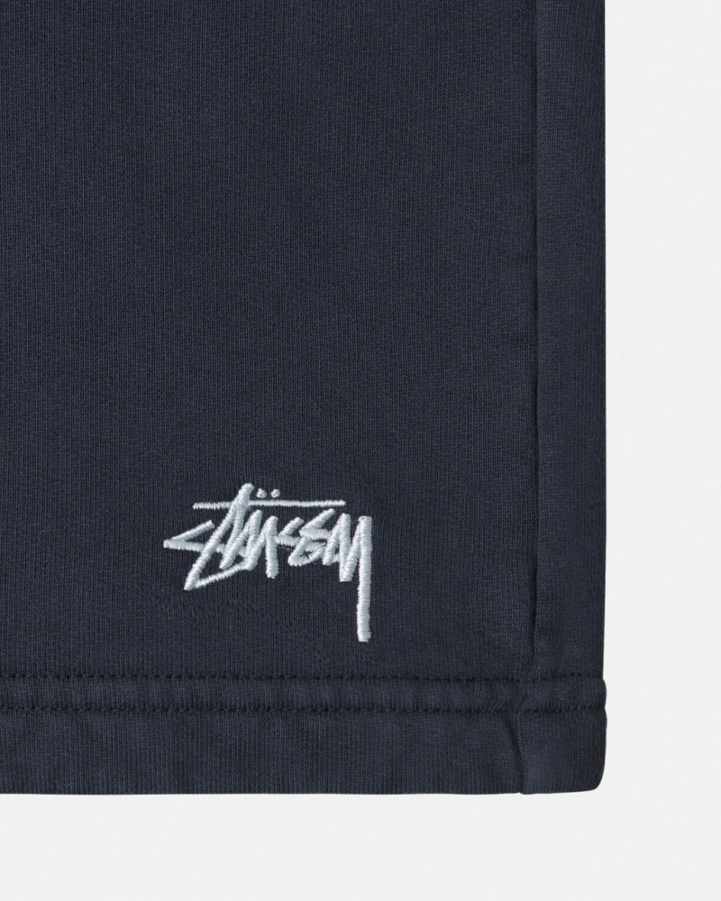 Stussy Stock Logo Sweatshort - Unisex Shorts Trunks Azul Marinho | TPTPQ98453