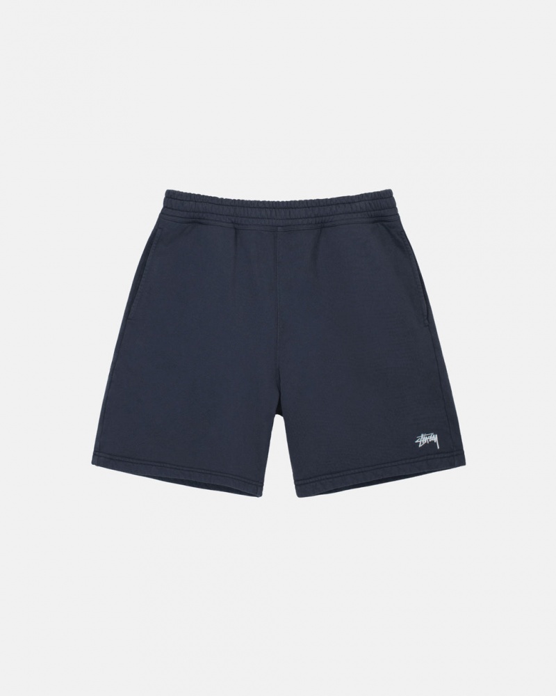 Stussy Stock Logo Sweatshort - Unisex Shorts Trunks Azul Marinho | TPTPQ98453