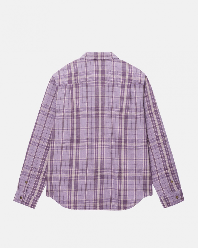 Stussy Stones Plaid Shirt - Unisex Tops Lavanda | GPTEC89339