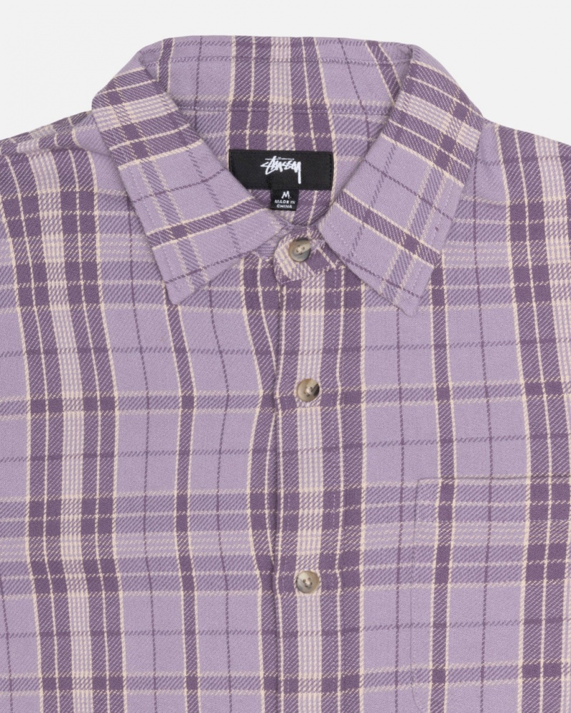 Stussy Stones Plaid Shirt - Unisex Tops Lavanda | GPTEC89339