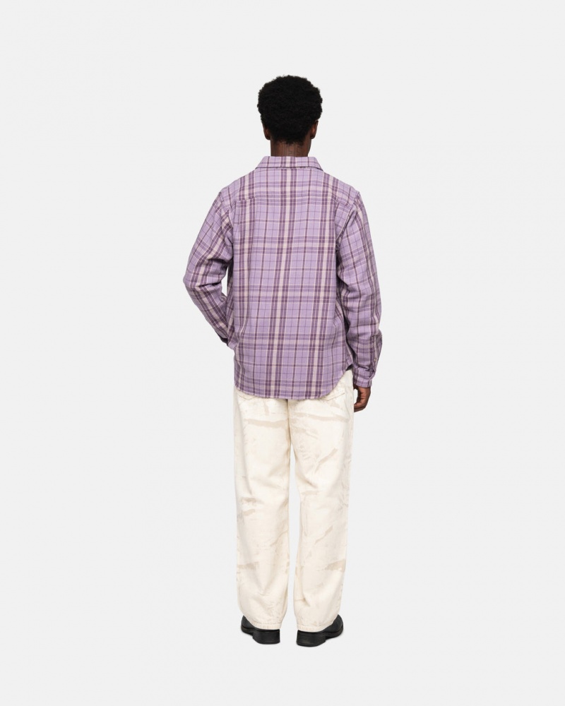 Stussy Stones Plaid Shirt - Unisex Tops Lavanda | GPTEC89339