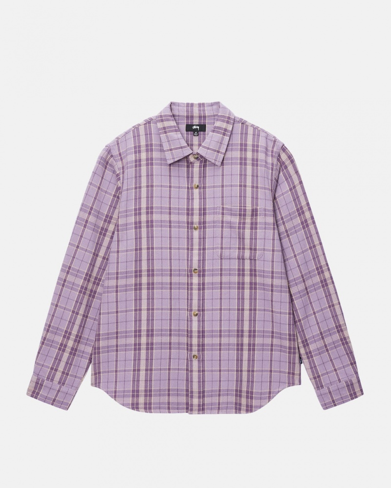 Stussy Stones Plaid Shirt - Unisex Tops Lavanda | GPTEC89339