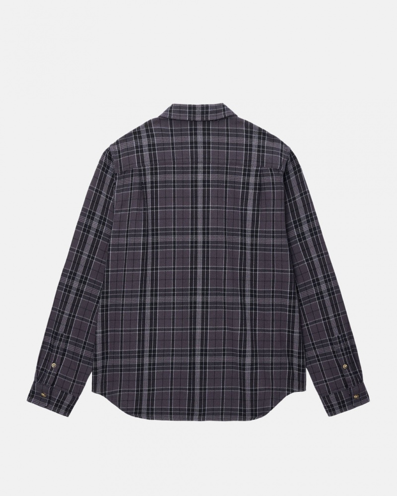 Stussy Stones Plaid Shirt - Unisex Tops Pretas | PPTQX11010