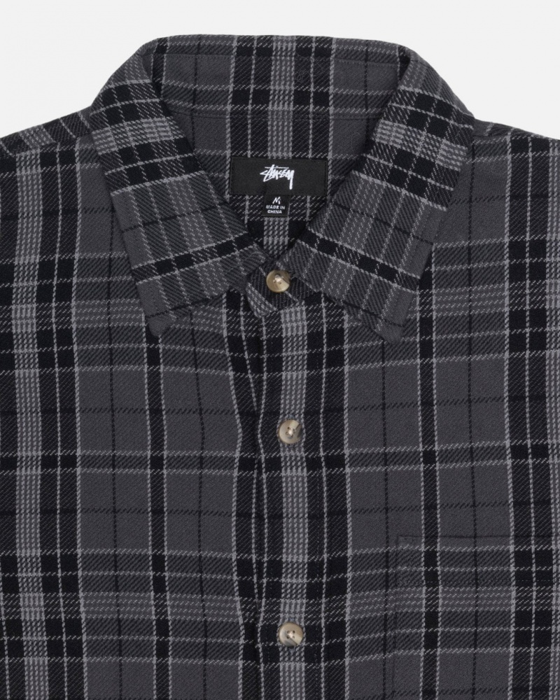 Stussy Stones Plaid Shirt - Unisex Tops Pretas | PPTQX11010