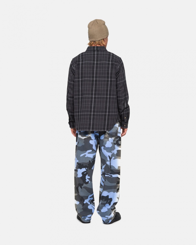 Stussy Stones Plaid Shirt - Unisex Tops Pretas | PPTQX11010