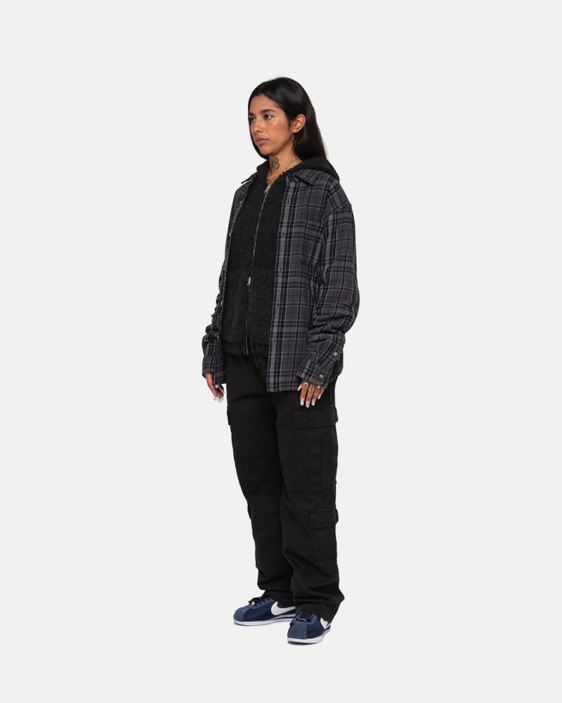 Stussy Stones Plaid Shirt - Unisex Tops Pretas | PPTQX11010