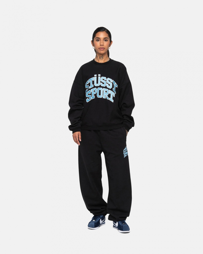 Stussy Stüssy Esportivos Relaxed Oversized Crew - Unisex Hoodies Pretas | XPTGW58240