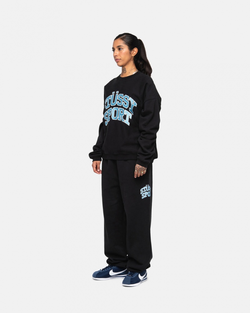 Stussy Stüssy Esportivos Relaxed Oversized Crew - Unisex Hoodies Pretas | XPTGW58240