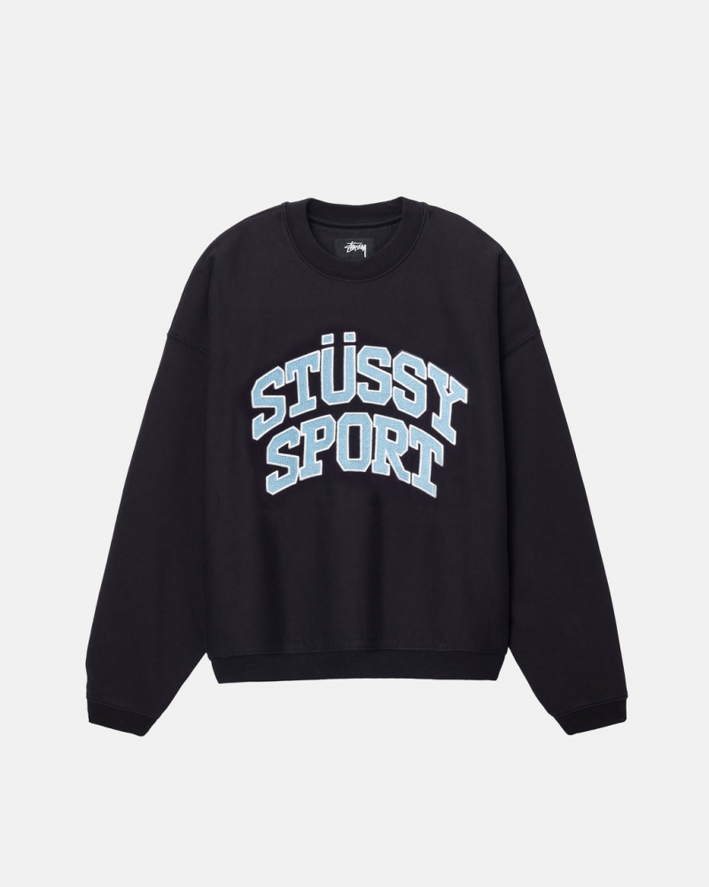 Stussy Stüssy Esportivos Relaxed Oversized Crew - Unisex Hoodies Pretas | XPTGW58240