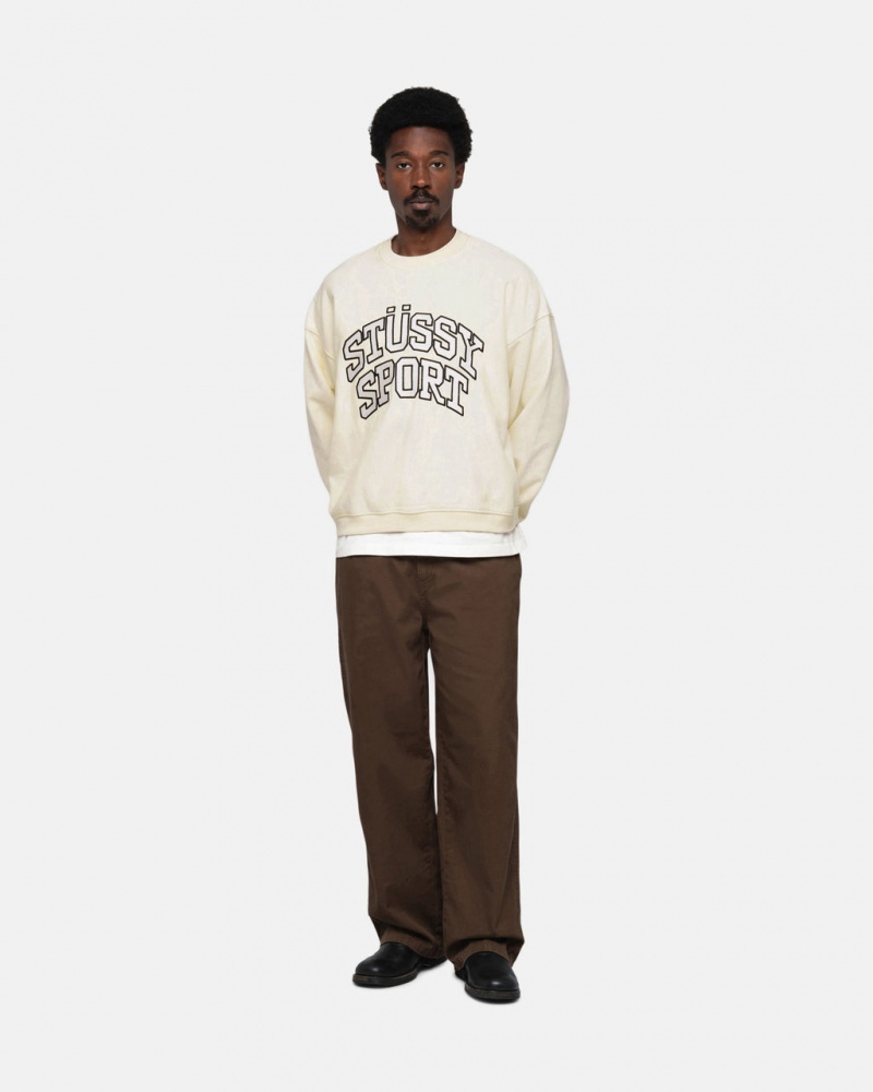 Stussy Stüssy Esportivos Relaxed Oversized Crew - Unisex Hoodies Branco | BPTSD83779