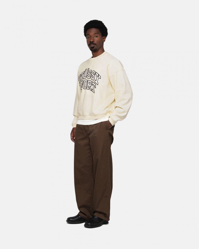 Stussy Stüssy Esportivos Relaxed Oversized Crew - Unisex Hoodies Branco | BPTSD83779