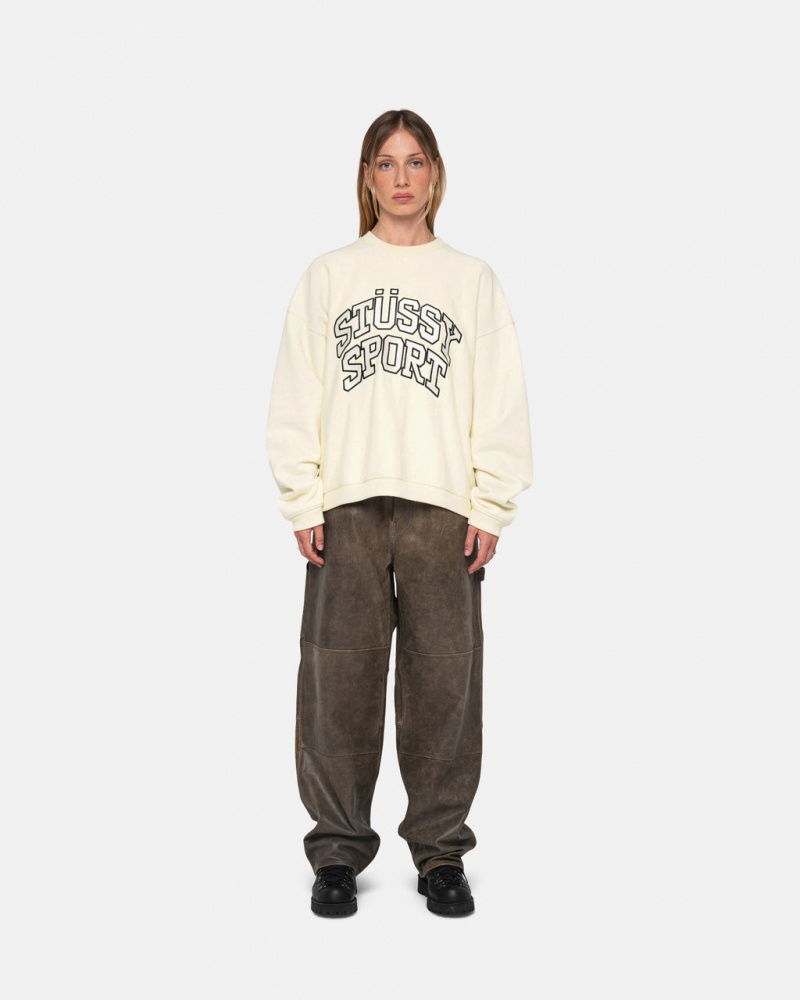 Stussy Stüssy Esportivos Relaxed Oversized Crew - Unisex Hoodies Branco | BPTSD83779