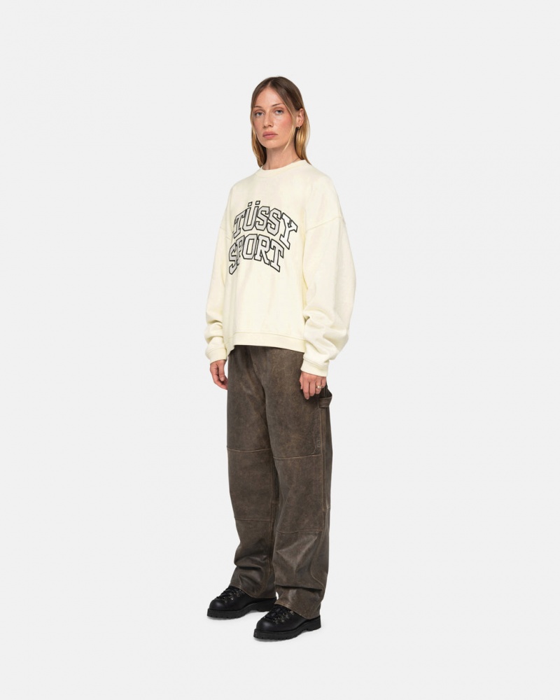 Stussy Stüssy Esportivos Relaxed Oversized Crew - Unisex Hoodies Branco | BPTSD83779