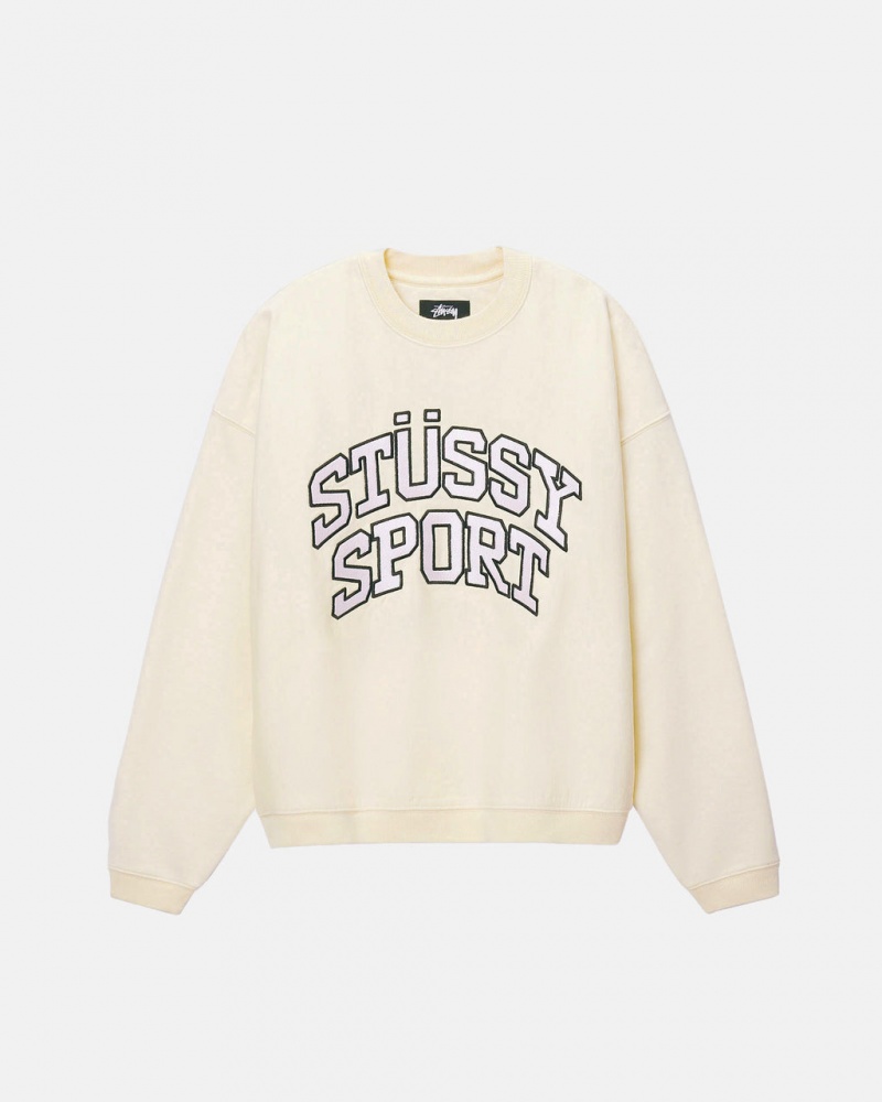 Stussy Stüssy Esportivos Relaxed Oversized Crew - Unisex Hoodies Branco | BPTSD83779