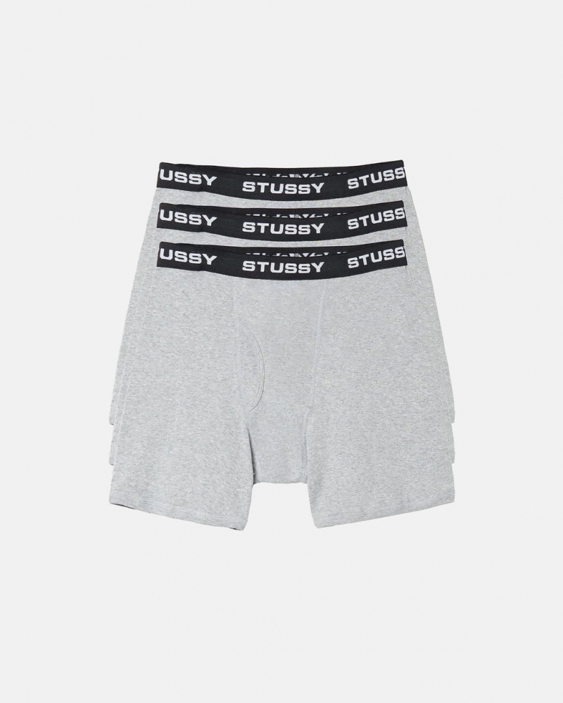 Stussy Stussy Boxer Briefs - Unisex Shorts Trunks Cinzentas | QPTWA68080