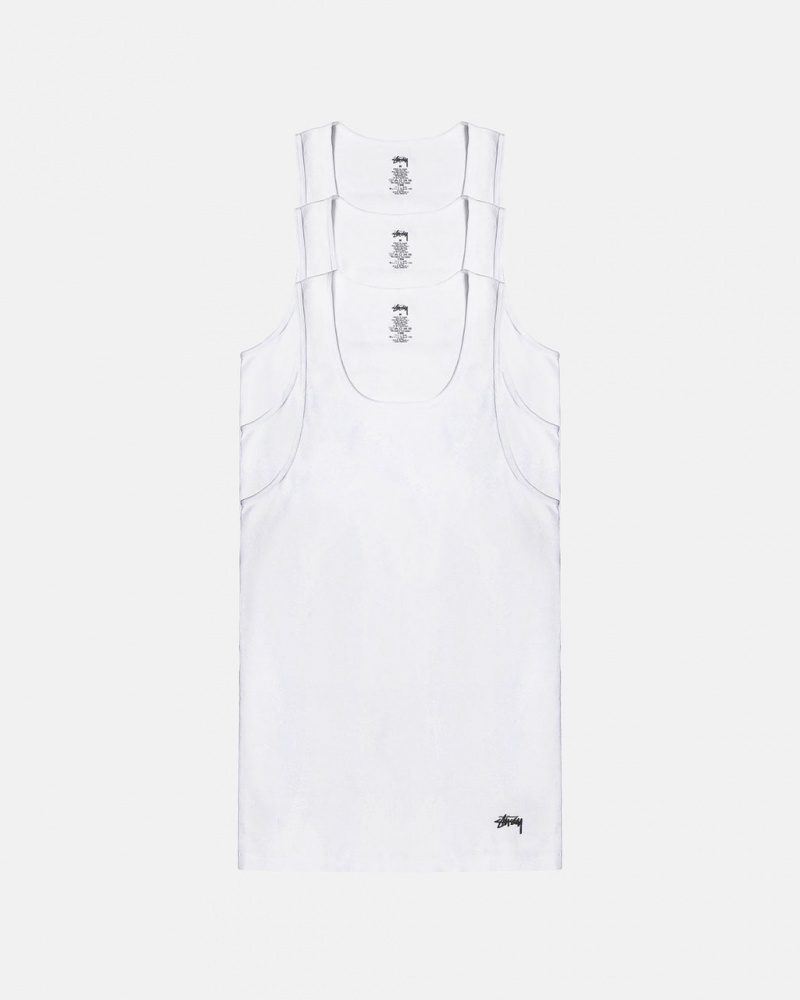 Stussy Stussy Tank Undershirt - Unisex Sweaters Knits Branco | LPTTR86228