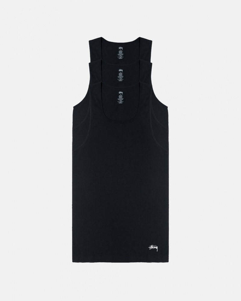 Stussy Stussy Tank Undershirt - Unisex Sweaters Knits Pretas | PTJKU48748