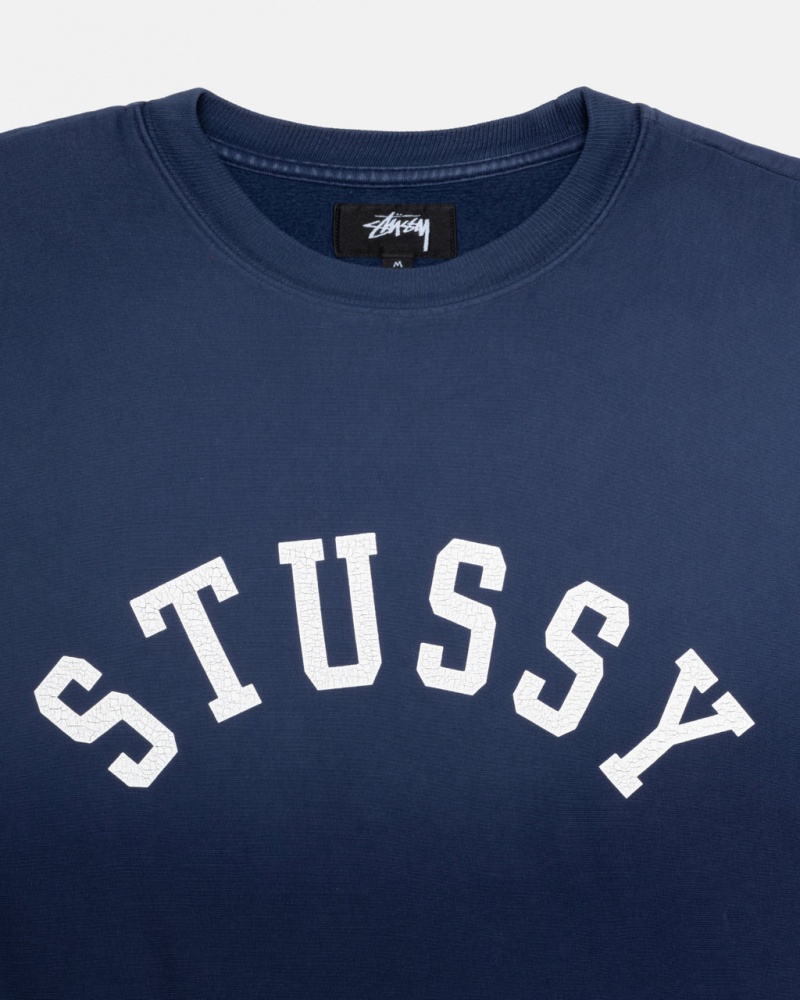 Stussy Sun Faded Oversized Crew - Unisex Hoodies Azul Marinho | EPTHC84396