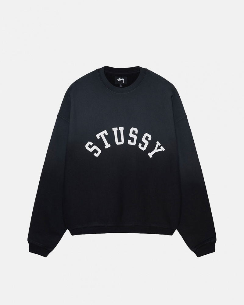 Stussy Sun Faded Oversized Crew - Unisex Hoodies Pretas | PPTER39342