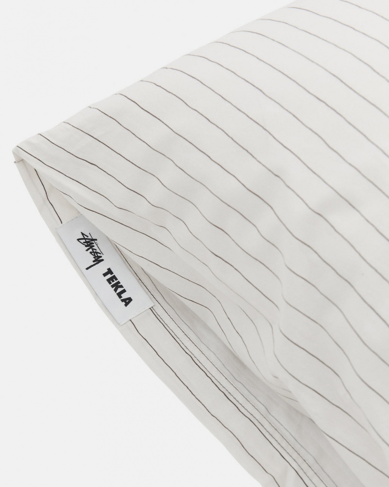 Stussy Tekla Percale Pillow Sham - Unisex Home Goods Branco | FPTHY26217