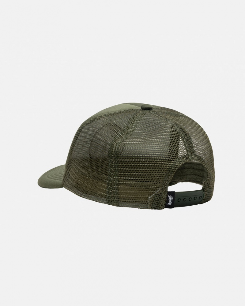 Stussy Trucker 8 Ball Snapback - Unisex Verde Oliva | APTWC41015