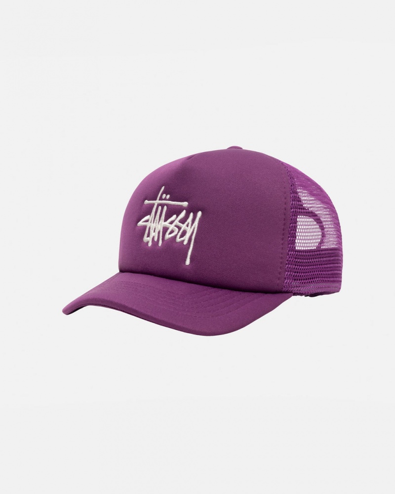 Stussy Trucker Big Basic Snapback - Unisex Roxo | EPTHC60508