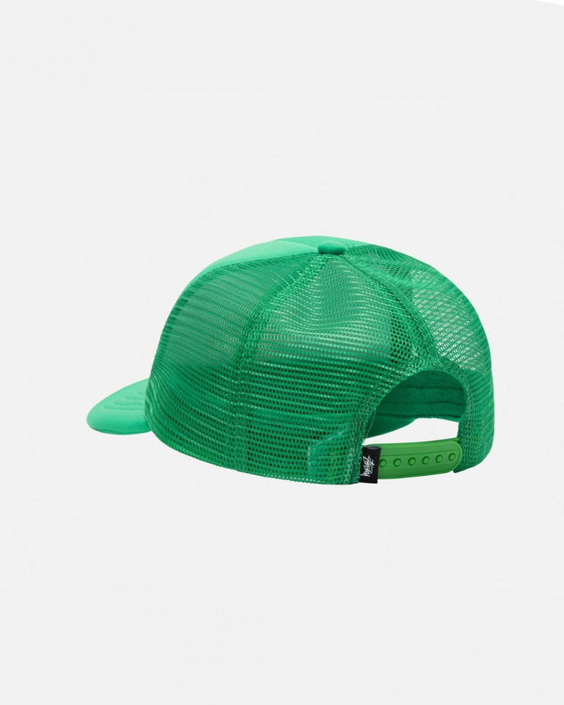 Stussy Trucker Big Basic Snapback - Unisex Verdes | PTJZR71573