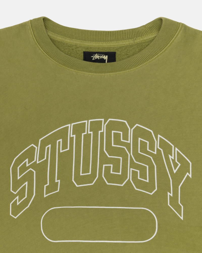 Stussy Varsity Oversized Crew - Unisex Hoodies Verdes | LPTSX77780