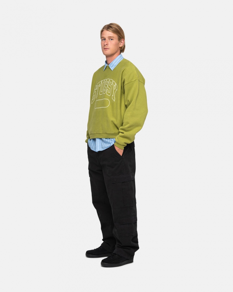 Stussy Varsity Oversized Crew - Unisex Hoodies Verdes | LPTSX77780