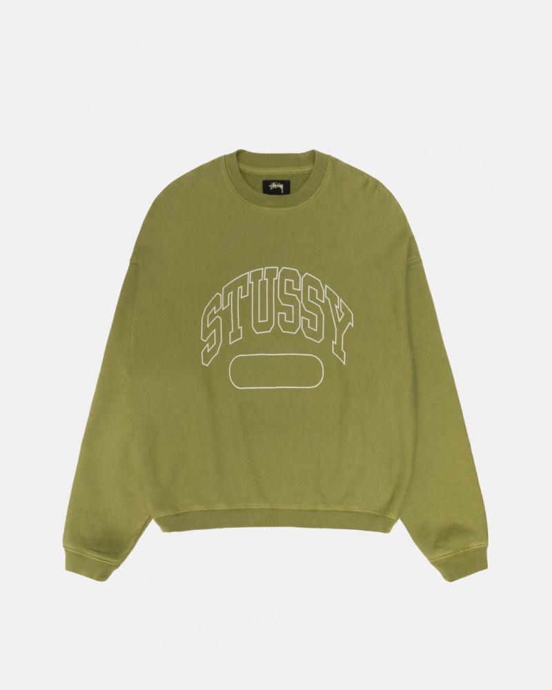 Stussy Varsity Oversized Crew - Unisex Hoodies Verdes | LPTSX77780