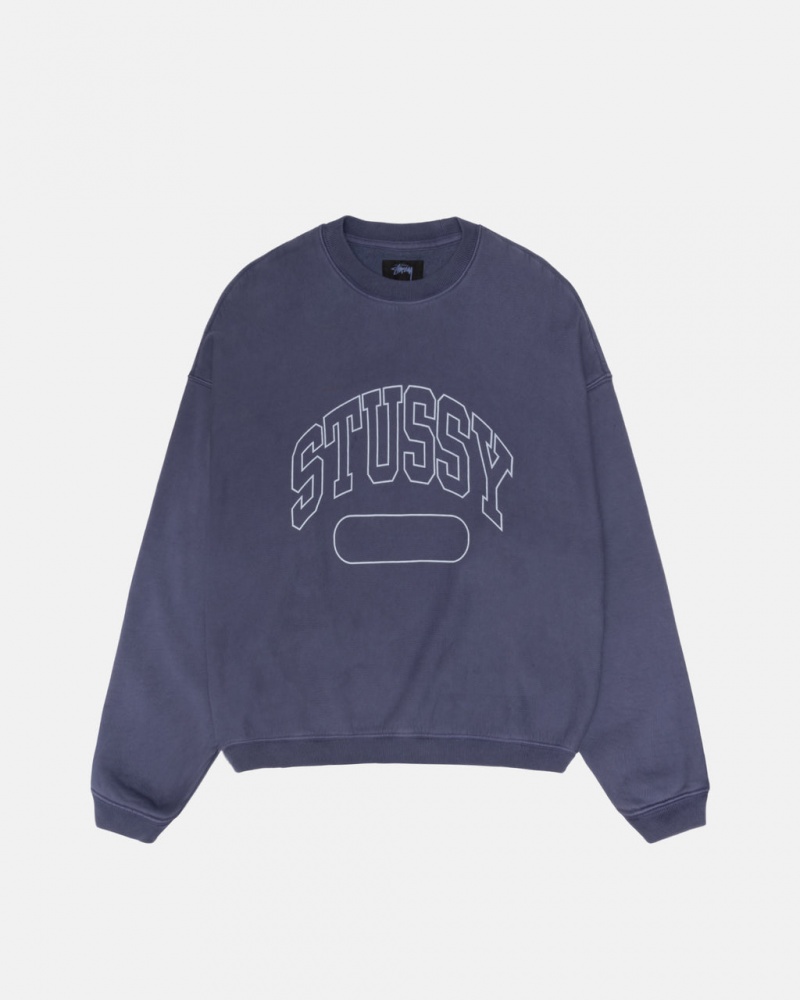 Stussy Varsity Oversized Crew - Unisex Hoodies Azuis | GPTEC56784