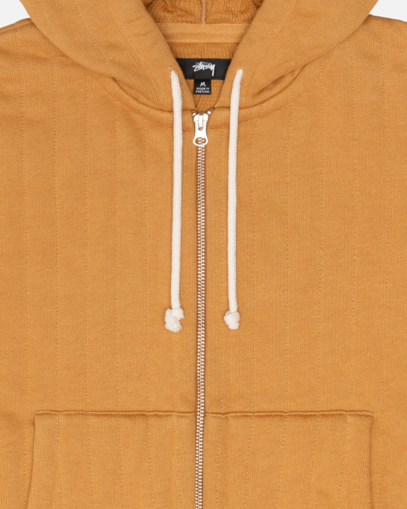 Stussy Vertical Acolchoado Zip Hoodie - Unisex Hoodies Marrom | PTCVG12956