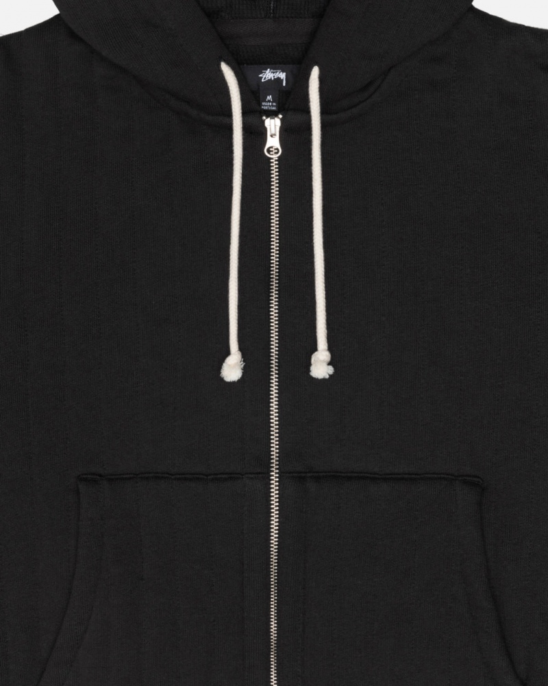 Stussy Vertical Acolchoado Zip Hoodie - Unisex Hoodies Pretas | MPTHR85818