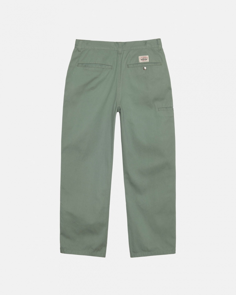 Stussy Workgear Trouser Twill - Unisex Pants Verdes | PTIIZ97046