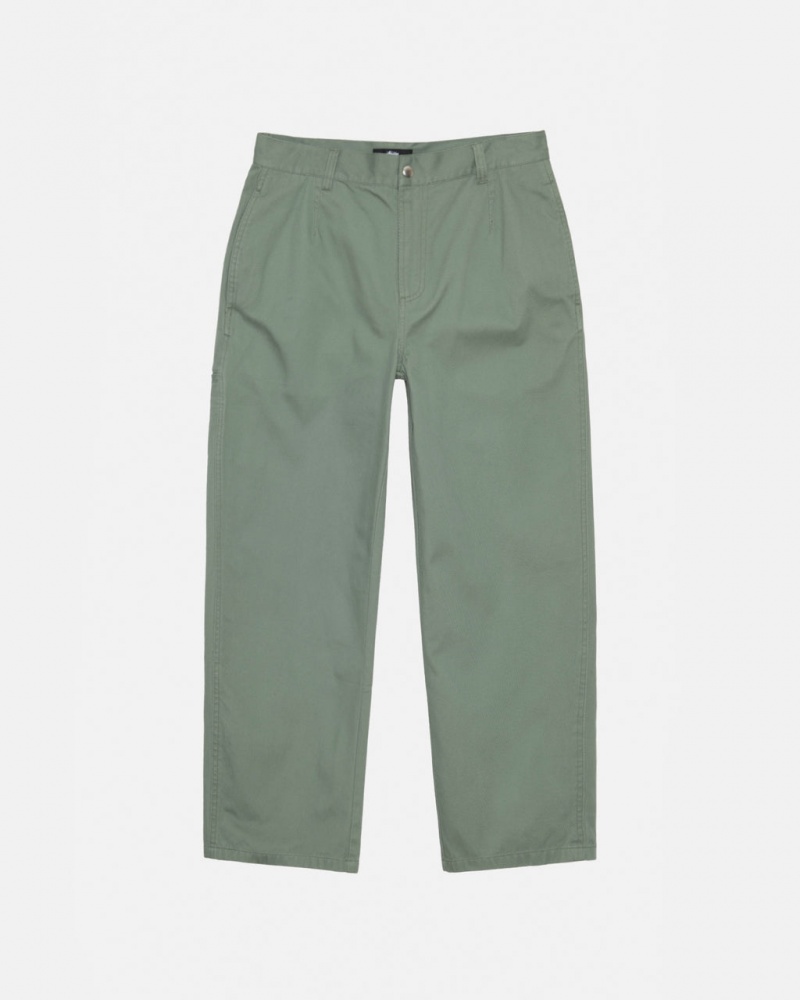 Stussy Workgear Trouser Twill - Unisex Pants Verdes | PTIIZ97046