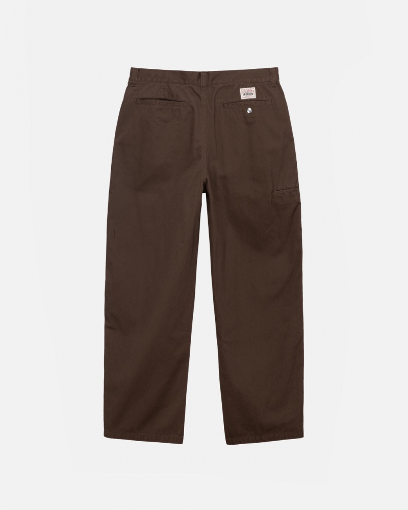 Stussy Workgear Trouser Twill - Unisex Pants Marrom | PTCIF70978