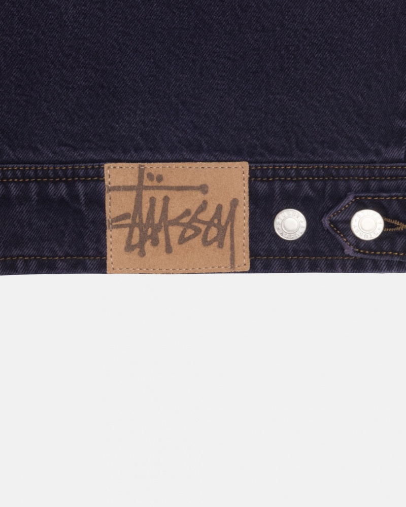 Stussy Zip Trabalho Jacket Denim - Unisex Jackets Pretas | PTCVG25059