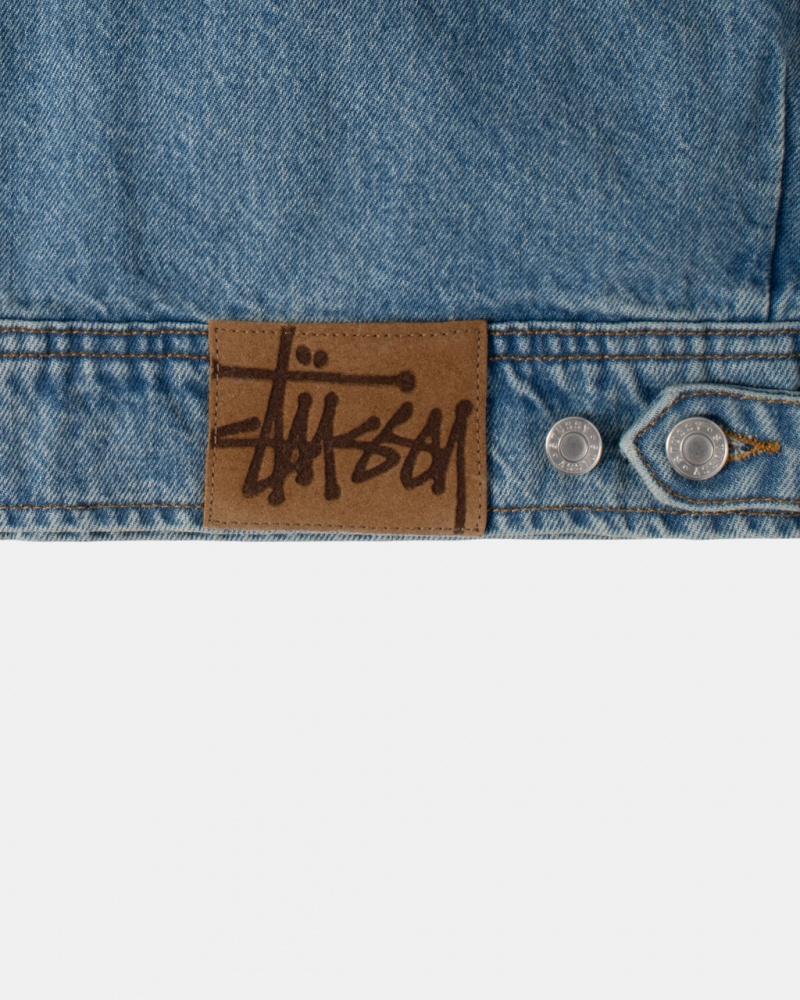 Stussy Zip Trabalho Jacket Denim - Unisex Jackets Azuis | XPTGW31067